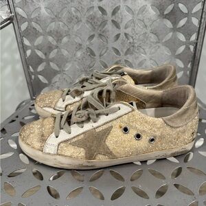 Golden Goose White Glitter Sneakers (size 37)